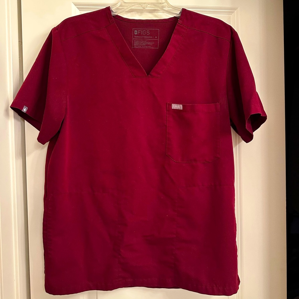 Men’s burgundy medium figs scrub set